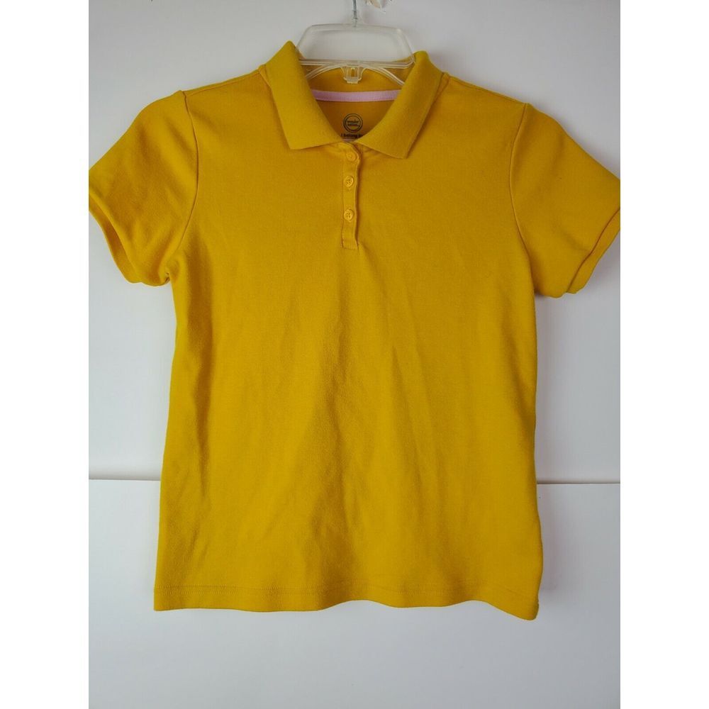 Wonder Nation Girls Yellow Polo Shirt School Uniform L 10-12